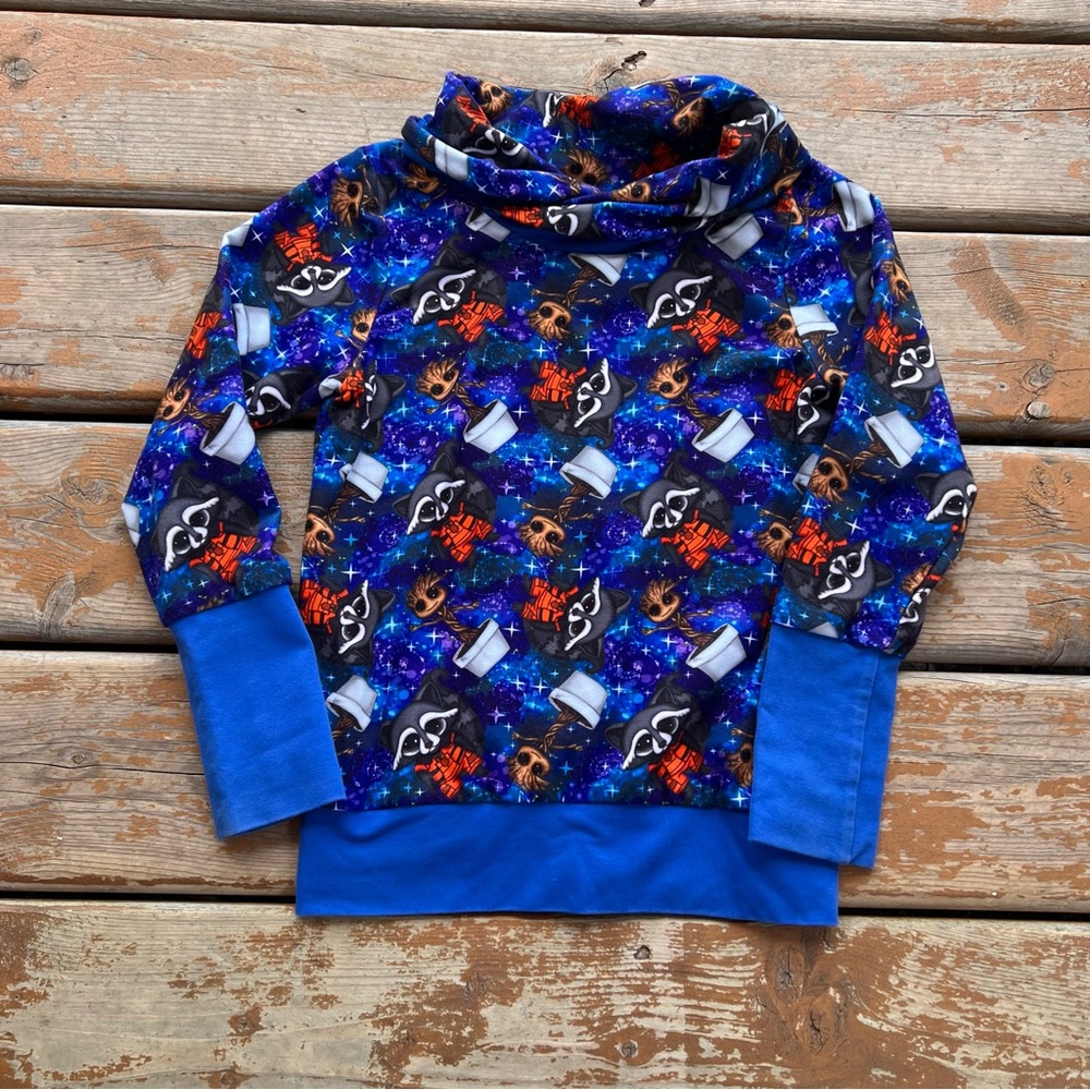 Handmade in Canada Baby Groot & Rocket Sweater - Size 4-6 Youth Approx